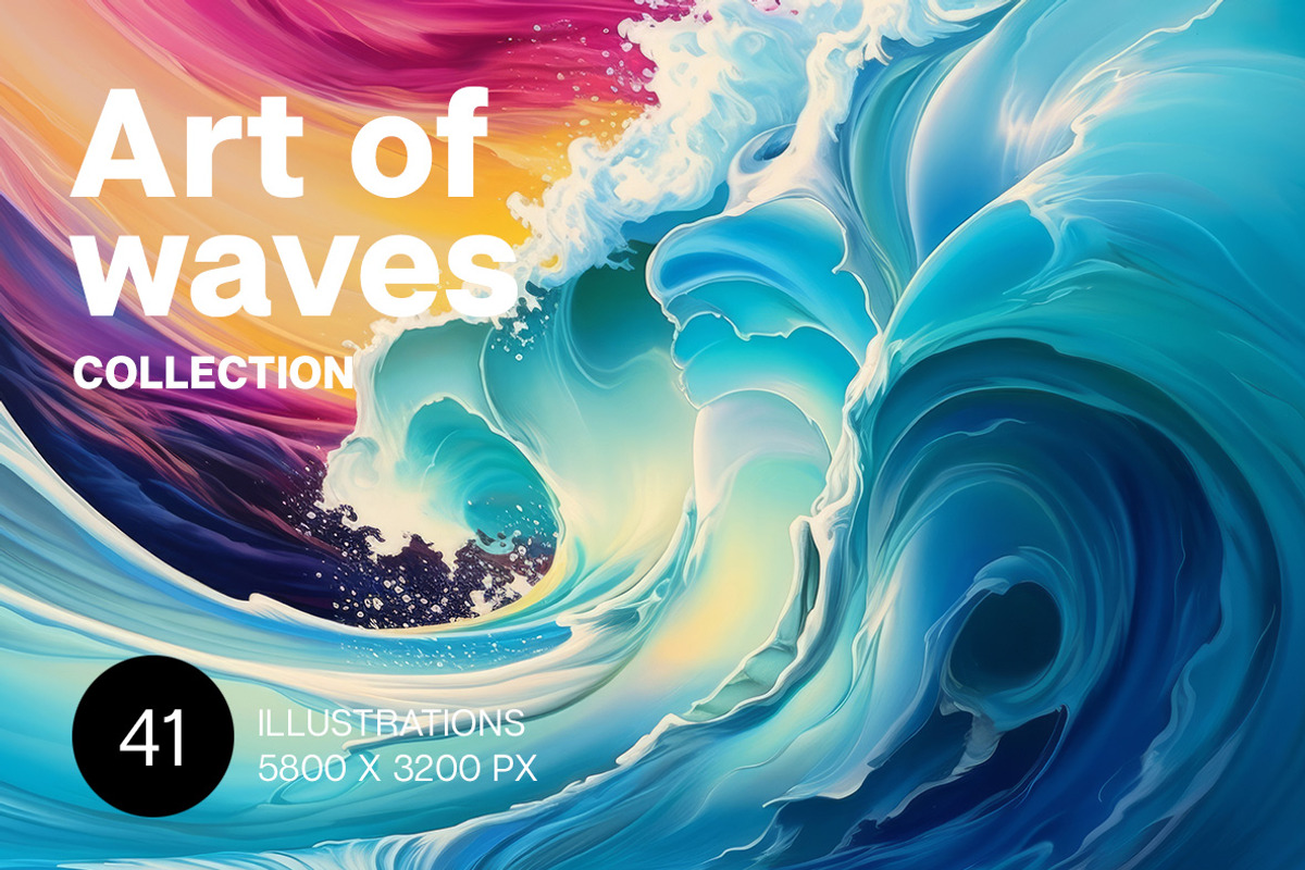 Art of waves. 41 images, a Decorative Illustration by Handmadefont (Photo 1 of 11)