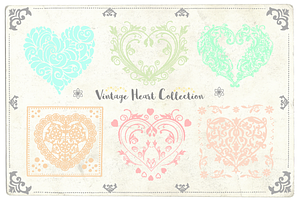 Vintage Vector Hearts
