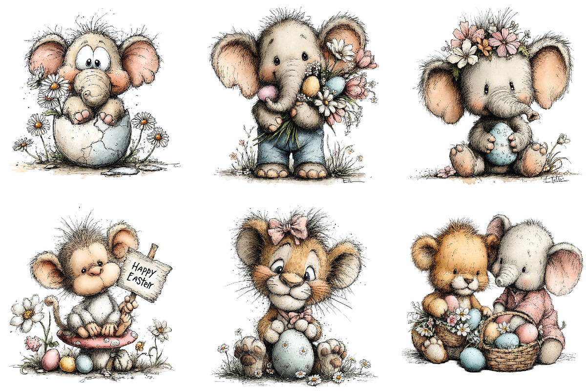 Easter Safari Animals Clipart, an Illustration by Sublimation Artist (Photo 6 of 7)