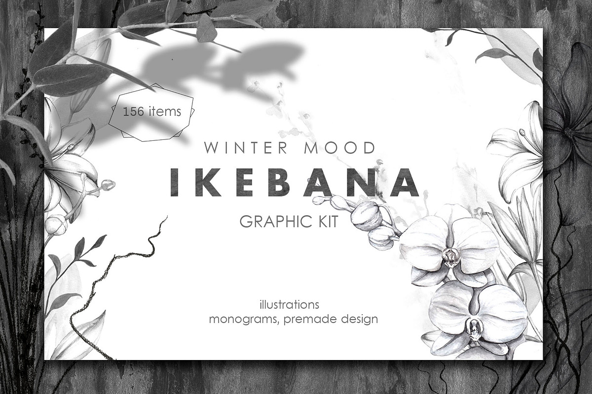 IKEBANA. Botanical Winter Kit., an Illustration by Pink Ocean (Photo 1 of 16)