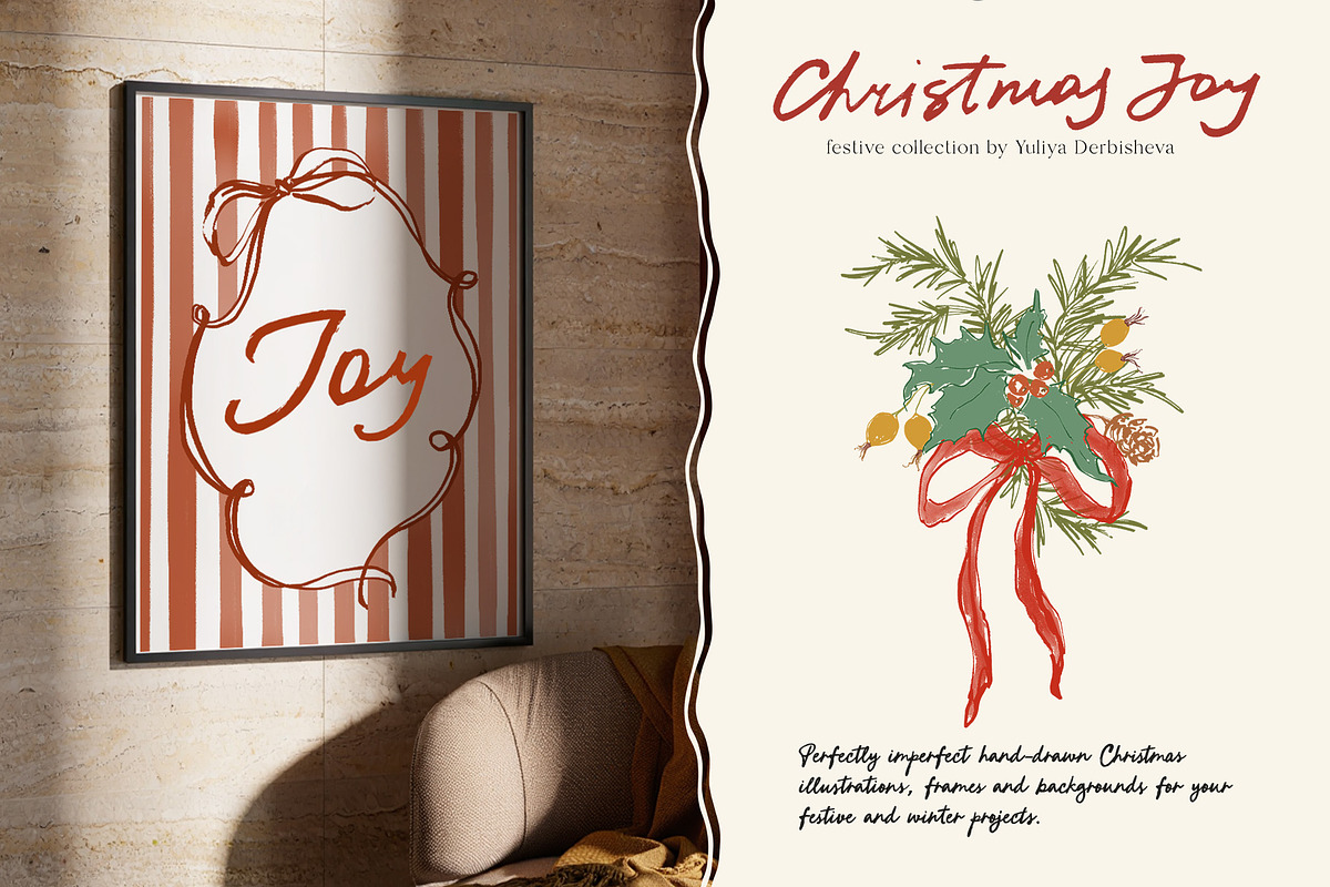 Christmas Backgrounds Frames Flowers, an Object Graphic by Yuliya Derbisheva (Photo 2 of 14)