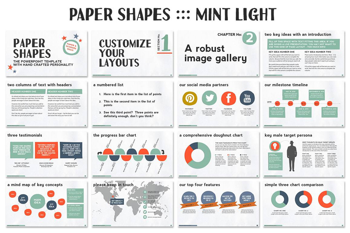 Paper Shape Minimal PPT Presentation, a Presentation Template by Blixa ...