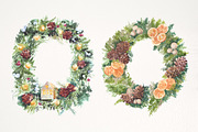 Christmas watercolor wreaths, a Decorative Illustration by soolima (Thumbnail 8 of 9)