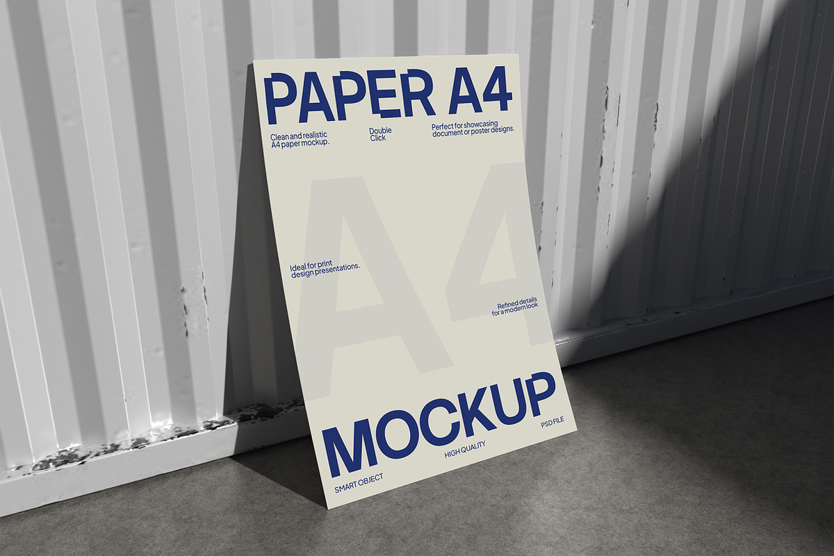 Paper A4 Mockup, a Merchandise Mockup by Unerispace (Photo 2 of 5)