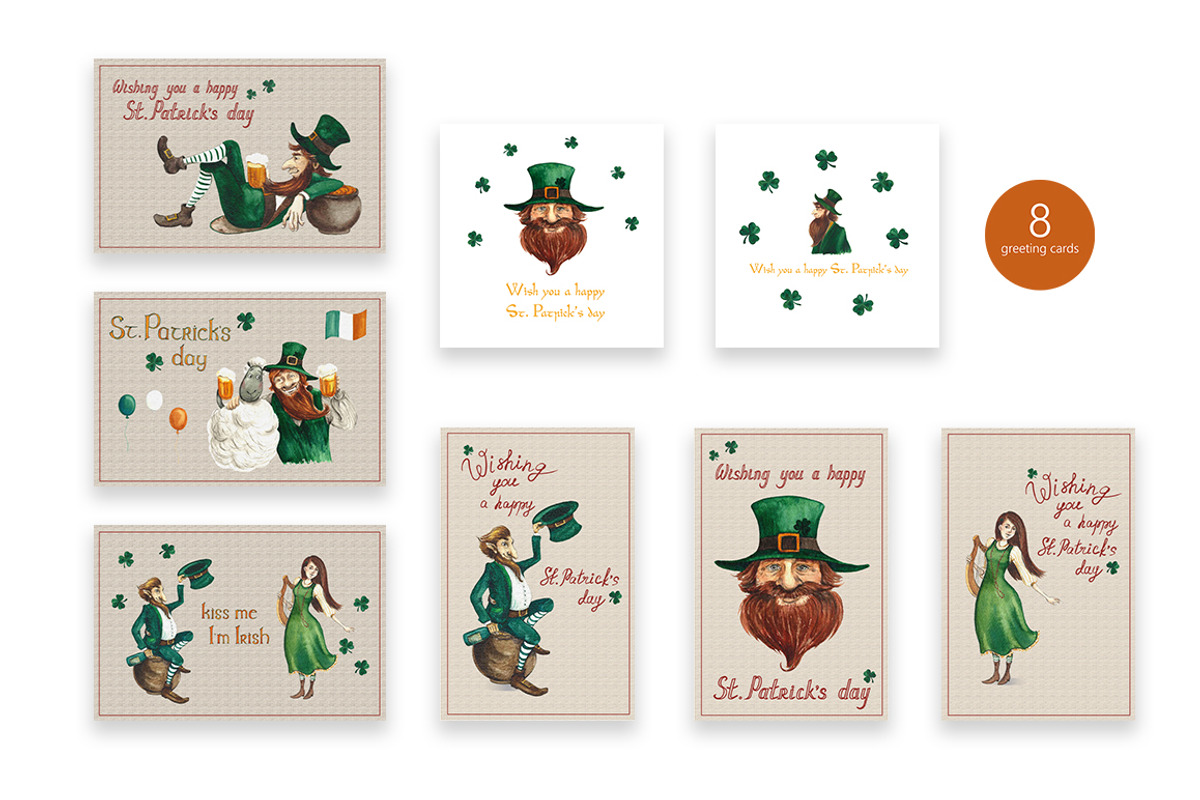 St. Patrick's day - watercolor set, an Object Graphic by KatsiarynaKa (Photo 4 of 12)