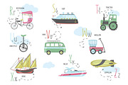 Vector A-Z transport alphabet, an Education Illustration by narinadraban (Thumbnail 3 of 22)