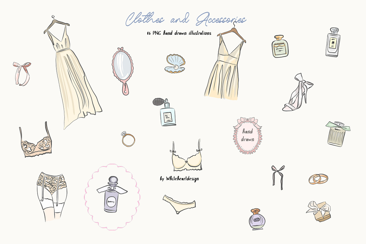 Hand Drawn Wedding Illustrations 300, an Object Graphic by whiteheartdesign (Photo 18 of 24)