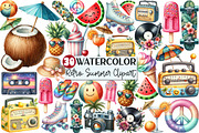 Cute Retro Summer Clipart, an Illustration by Rose Art (Thumbnail 1 of 9)