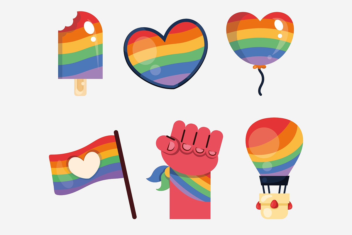 Pride LGBTQ Illustrations Set, a Person Illustration by studiogstock (Photo 3 of 4)