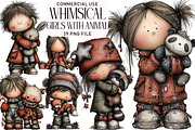 Winter Girls with Animal Friends, an Illustration by Daily.Designs (Thumbnail 1 of 5)
