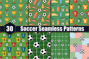 30 Soccer Seamless Patterns, a Pattern Graphic by protabsorkar11