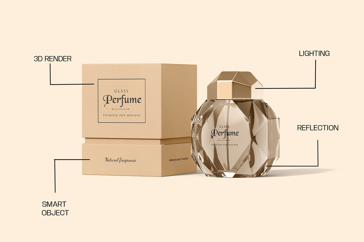 Kraft Box with Perfume Mockup, a Packaging Mockup by RamStudio2 (Photo 6 of 11)