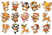 Dancing Animals Christmas Watercolor, an Illustration by Craft Nest (Thumbnail 4 of 11)