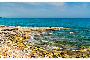 Mediterranean seaside at Side in, a Nature Photo by Leonid Andronov