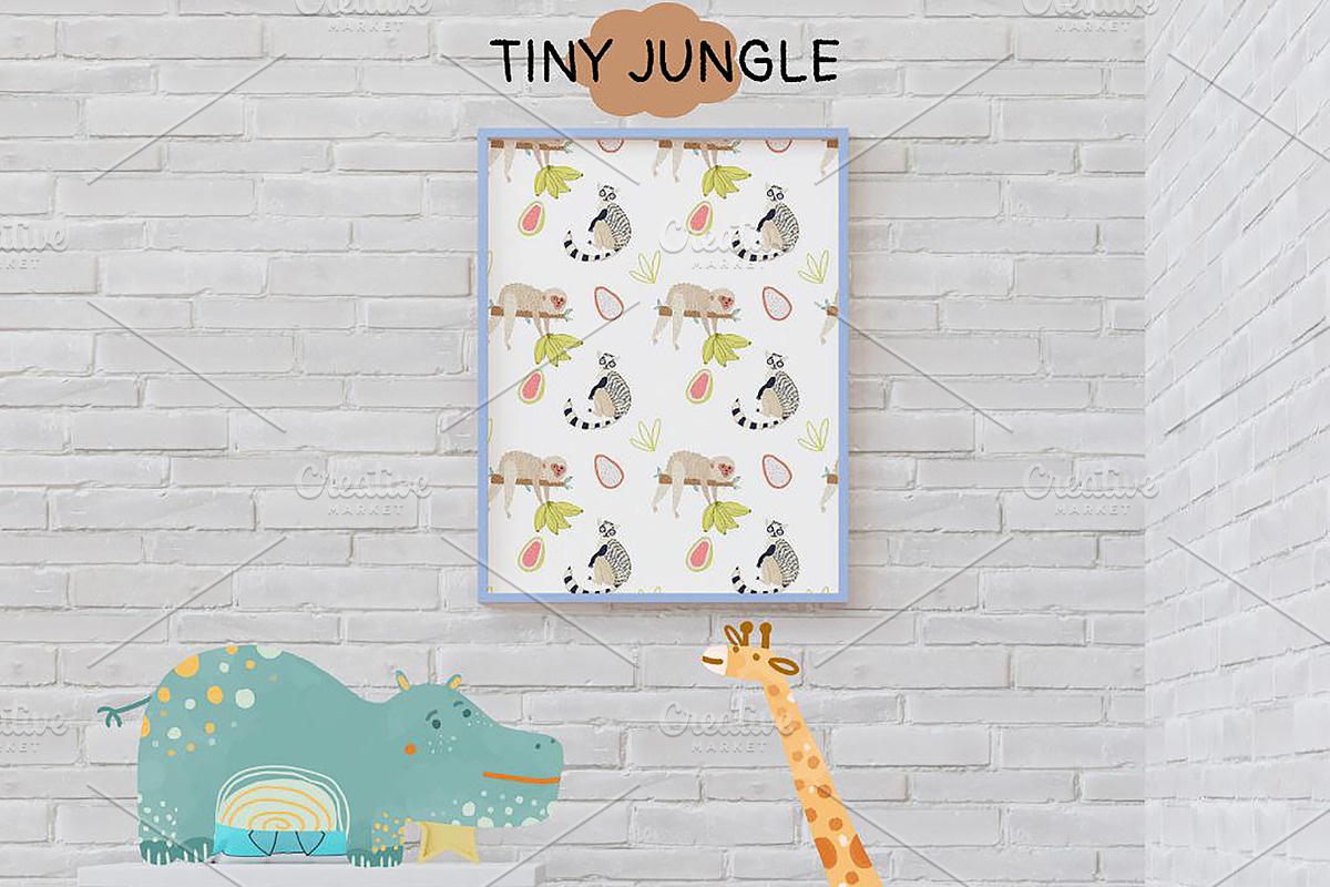 Tiny Jungle set. Zoo pattern, a Pattern Graphic by Lineli (Photo 11 of 12)