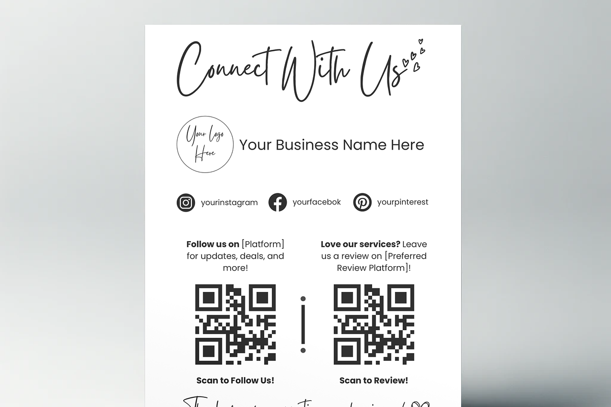 Editable Social Media Sign Template, a Graphic by MondaySpark (Photo 3 of 9)
