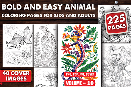 Bold and Easy Animal Coloring pages