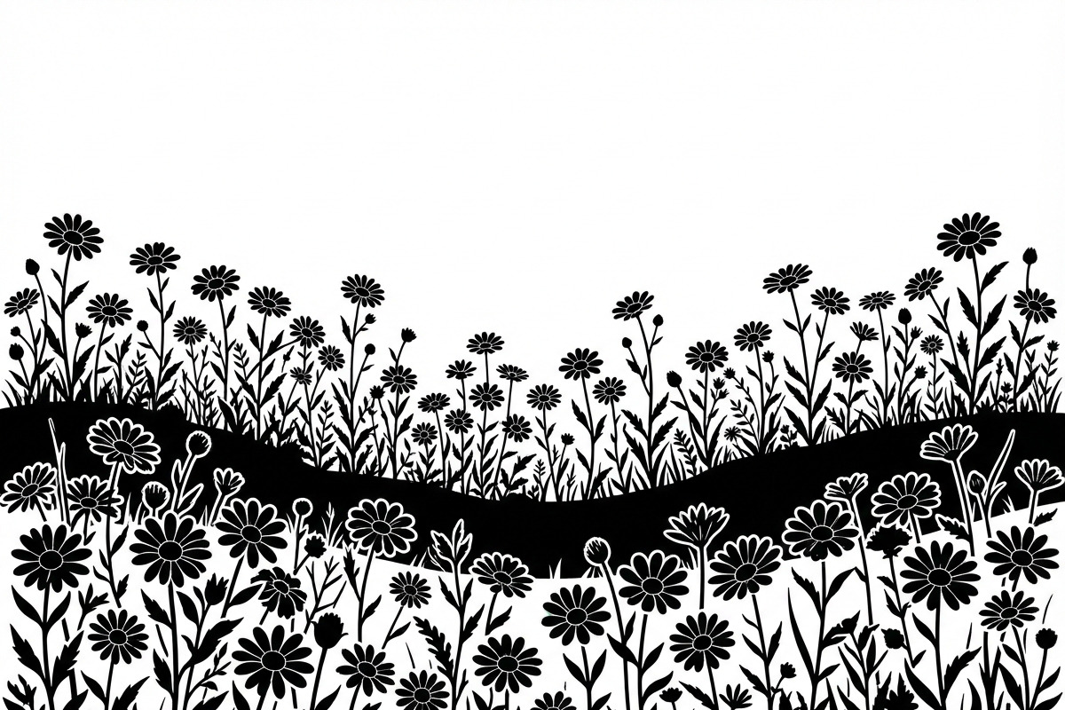 60 Daisy Flower Field Silhouette, a Seasonal Illustration by Amazin_art (Photo 19 of 35)