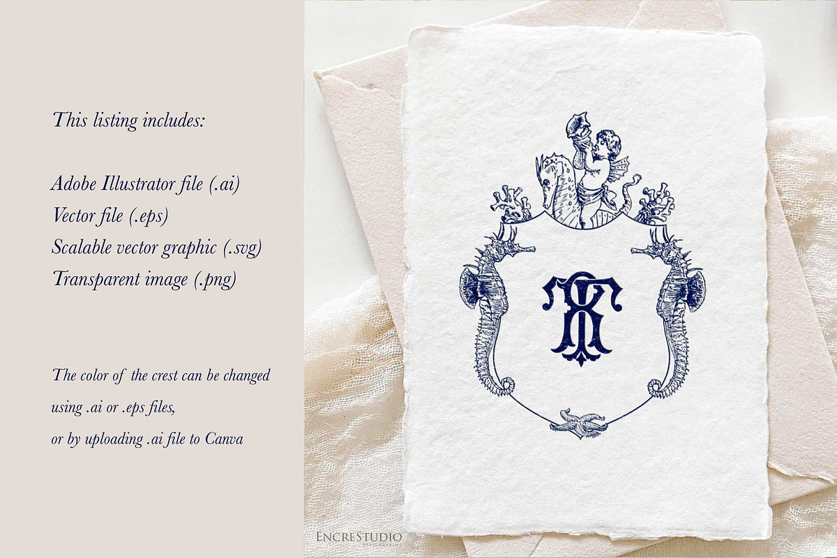 Coastal Wedding Crest, an Object Graphic by Encre Studio (Photo 3 of 5)