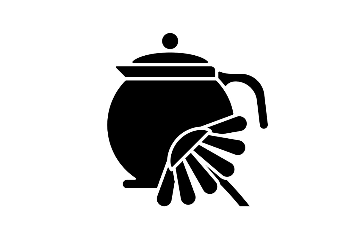 Chamomile tea black glyph icon, an Outline Icon by IMG Visuals