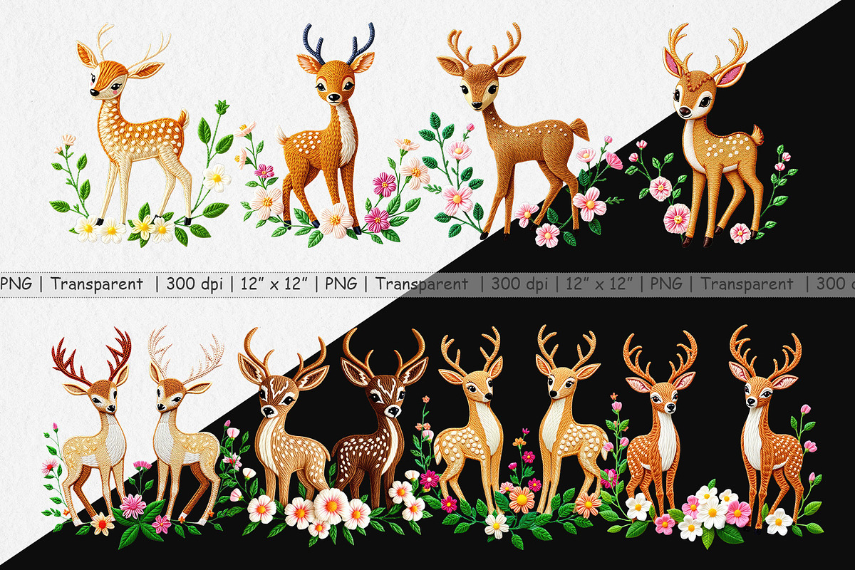Deer Embroidery Clipart, a Graphic by Artnoy (Photo 2 of 5)