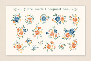 Cottage Flowers Clipart And Patterns