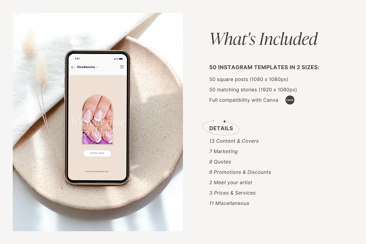 Nail Tech Instagram templates, a Social Media Template by LiliesandBerries (Photo 4 of 21)