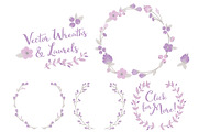 Lavender Vector Flower Wreaths, an Illustration by Amanda Ilkov (Thumbnail 3 of 3)