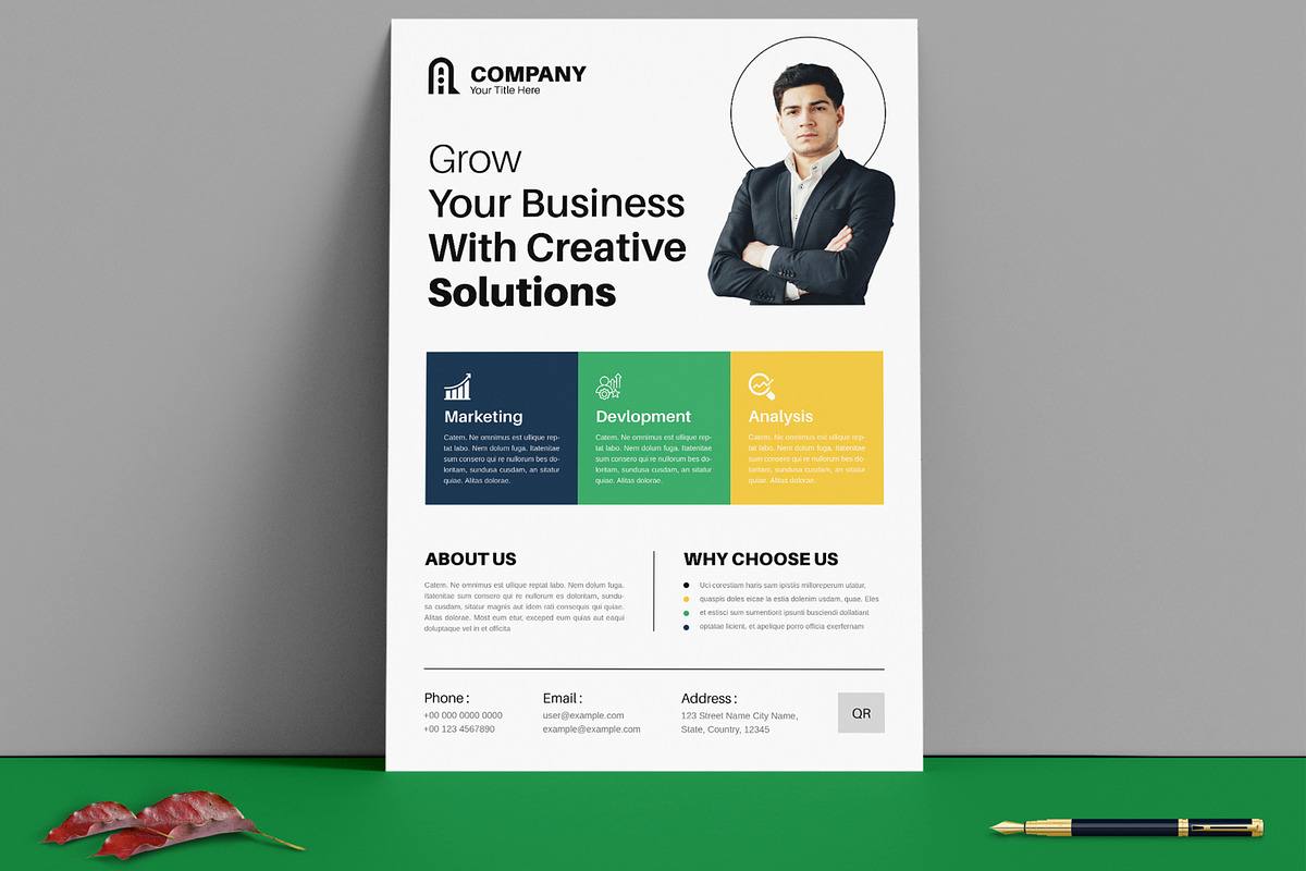 Corporate Flyer Layout, a Flyer Template by MightyDesign (Photo 1 of 8)