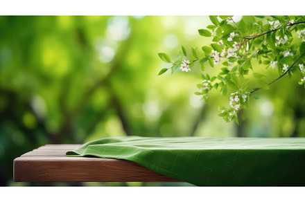 design green blur table close ai, an Abstract Photo by pikepicture