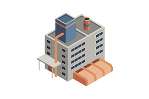 Factory isometric. Industrial, an Illustration by the8monkey