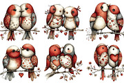 Whimsical Valentine Love Birds PNG, an Illustration by CraftArtStudio (Thumbnail 3 of 6)