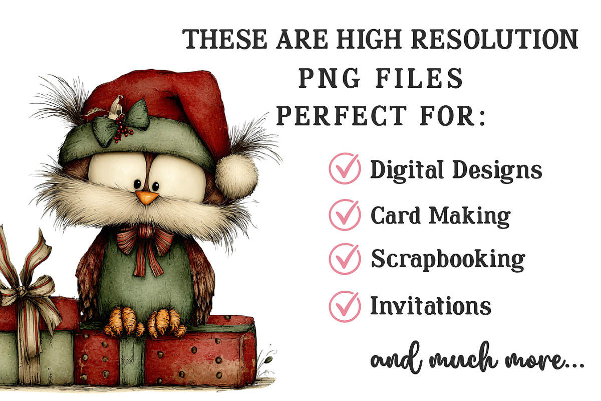 Whimsical Christmas Animals Clipart, an Illustration by OK Design (Photo 6 of 6)