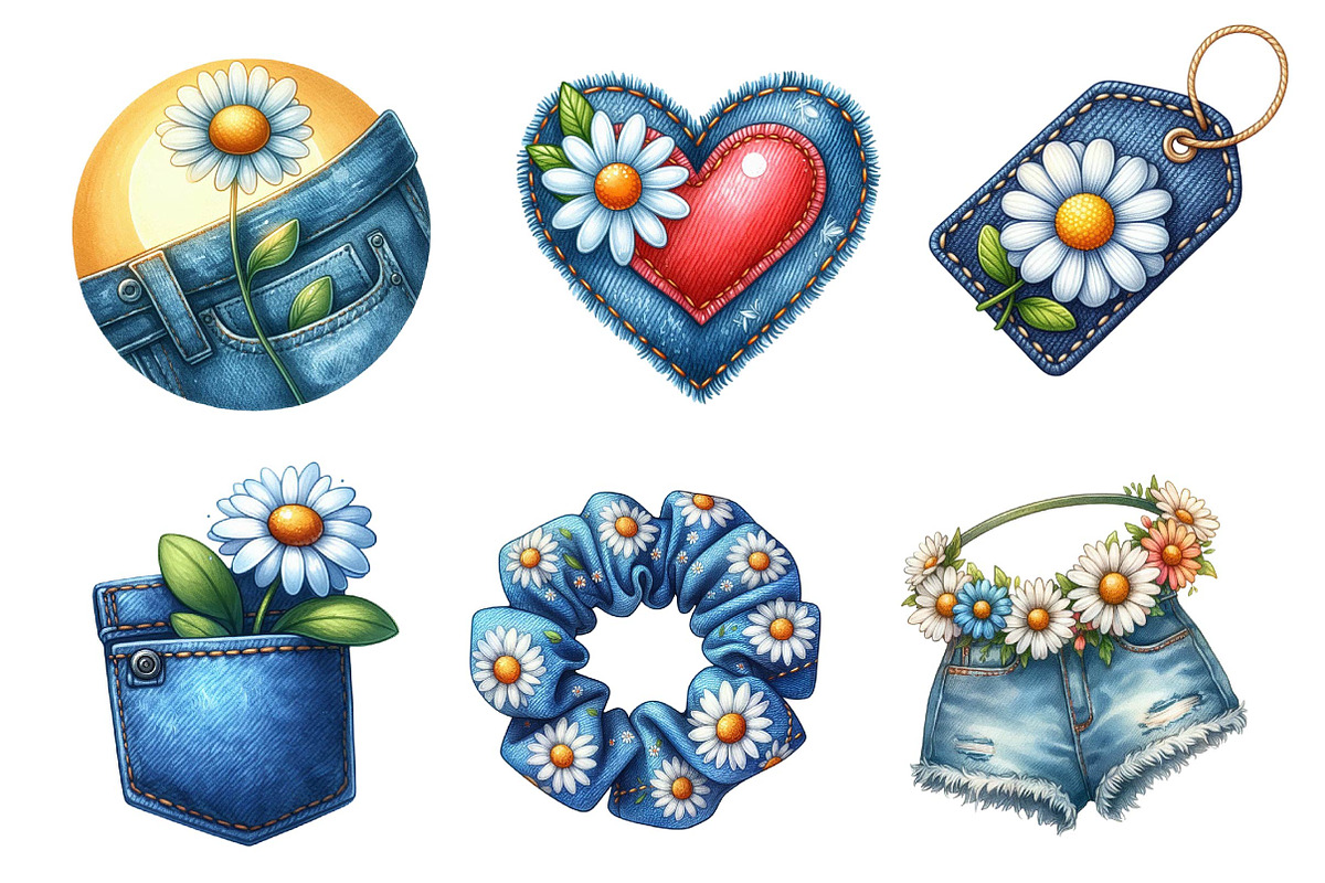 Watercolor Summer Daisy Clipart, an Illustration by Dream Creation (Photo 4 of 6)