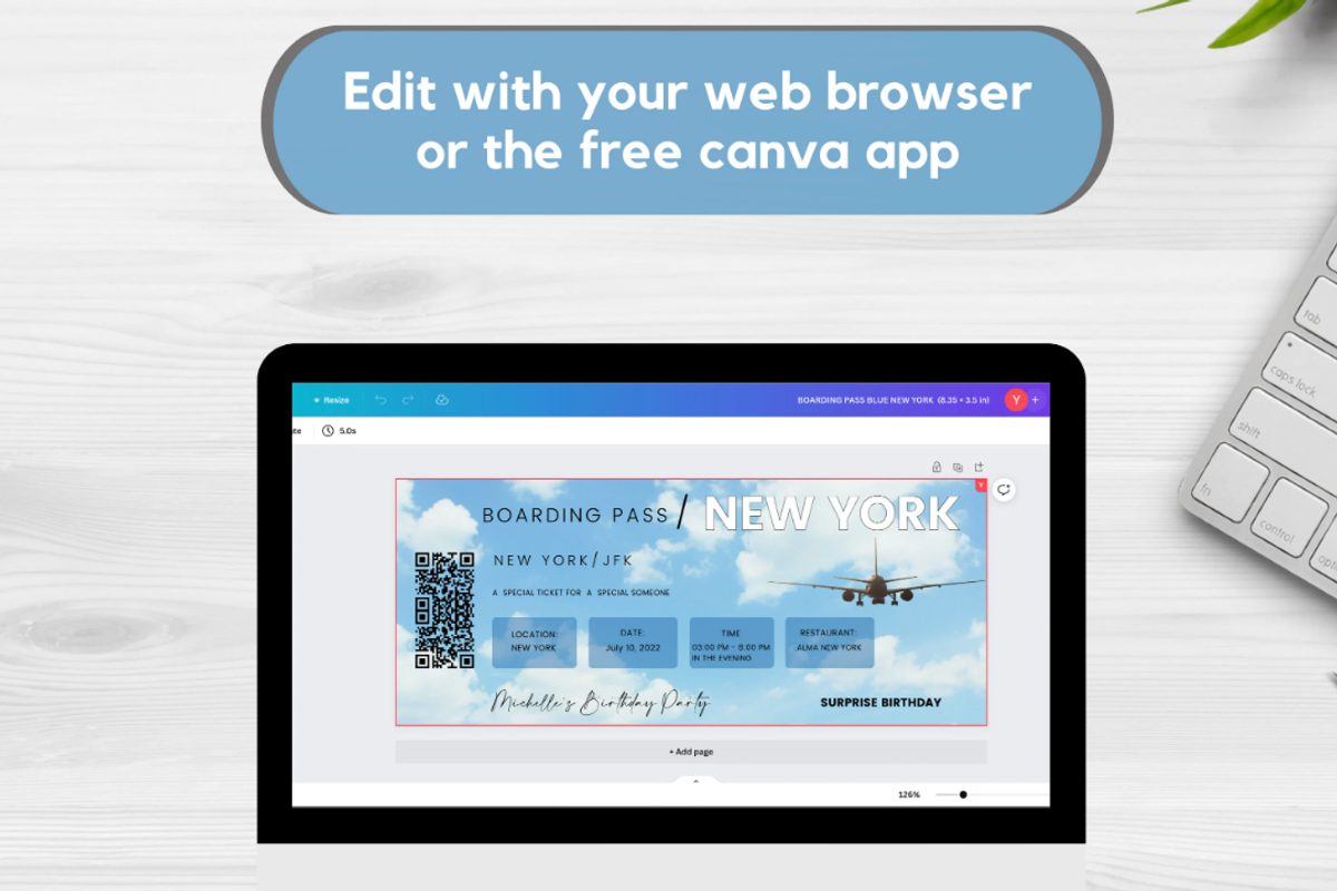 Editable Boarding Pass Template, a Card Template by YasdeyDesigns (Photo 5 of 7)