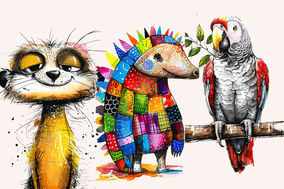 Doodle Cartoon African Animals, an Animal Illustration by PrintHaven Designs (Photo 4 of 10)
