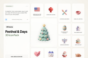 3D Festival & Day Icons, an Emoji Icon by River Visual