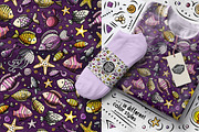 Sea Life Doodle Seamless Patterns, a Pattern Graphic by BALABOLKA (Thumbnail 7 of 8)