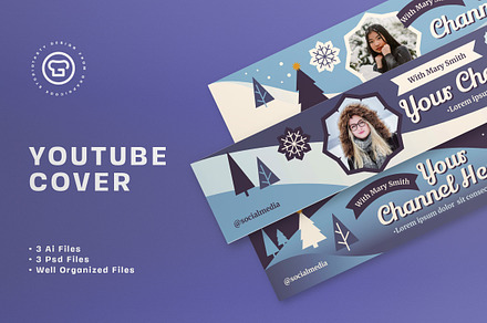 Blue Modern Winter YouTube Cover, a Social Media Template by graphicook