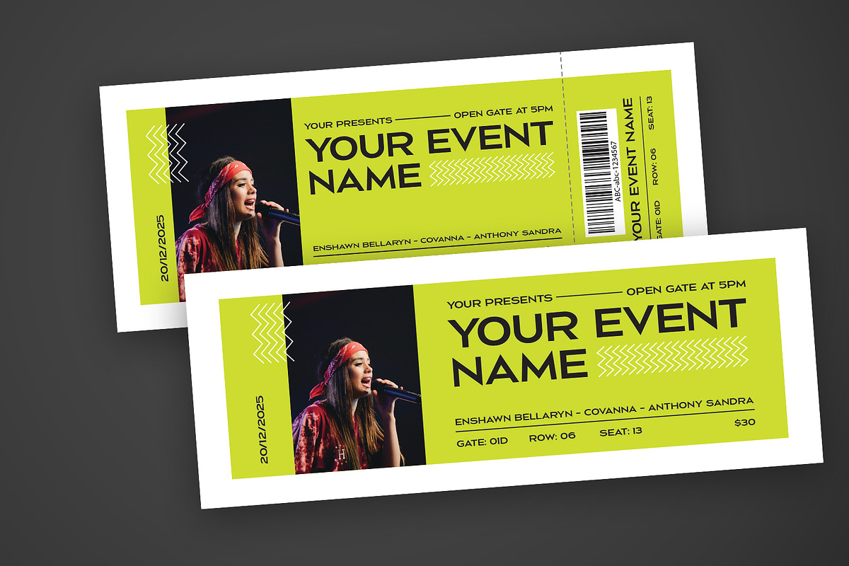 Creative Music Concert Ticket, a Stationery Template by Neermana (Photo 2 of 4)