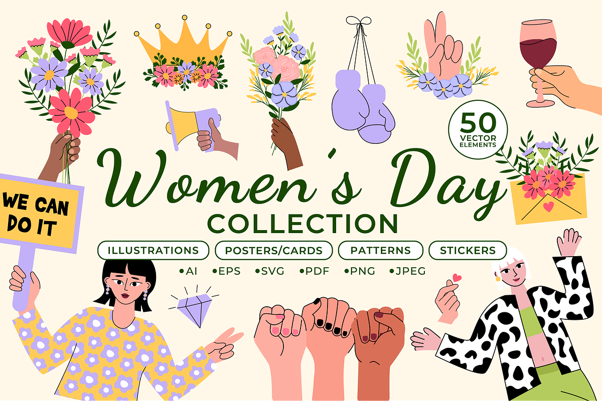 Women's Day Feminist Collection, an Object Graphic by semenova.sense (Photo 1 of 11)