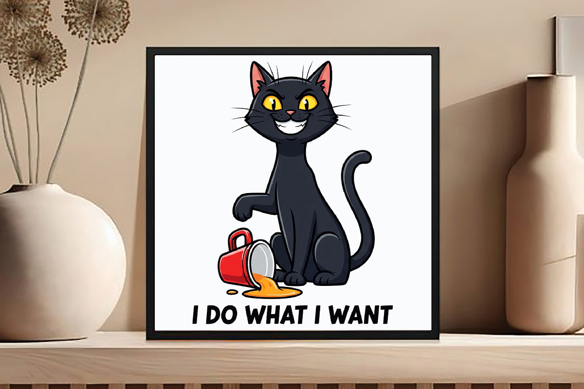 I Do What I Want Funny Cat, an Illustration by DreamCafeArt (Photo 4 of 6)