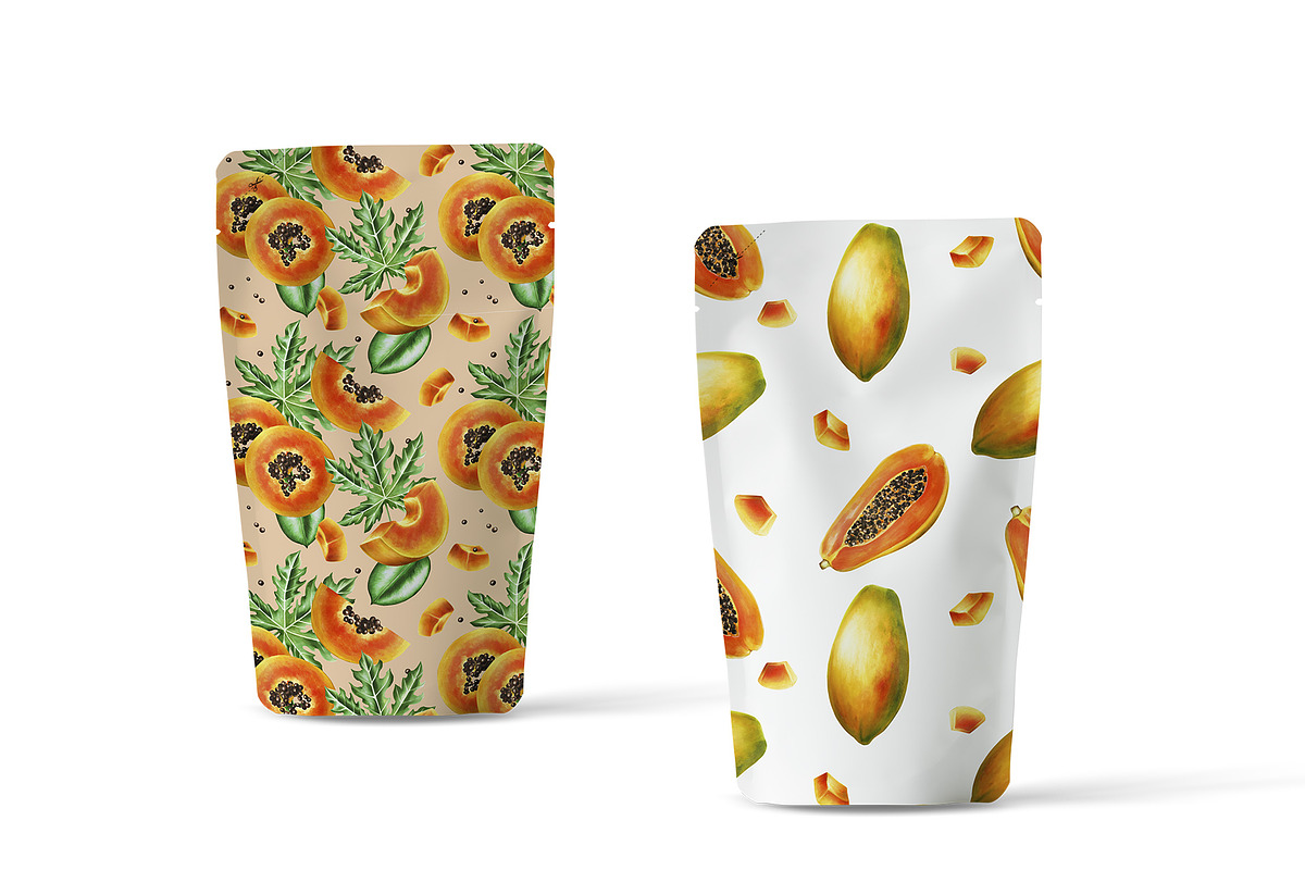 Papaya clipart in botanical style, a Food Illustration by Navenzeles (Photo 10 of 12)