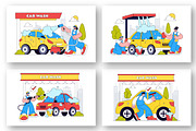 10 Car Wash Vector Illustration, a Transportation Illustration by denayunebgt (Thumbnail 2 of 4)