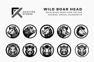 Wild Boar Head Icon Vector, an Icon by Akatype Studio