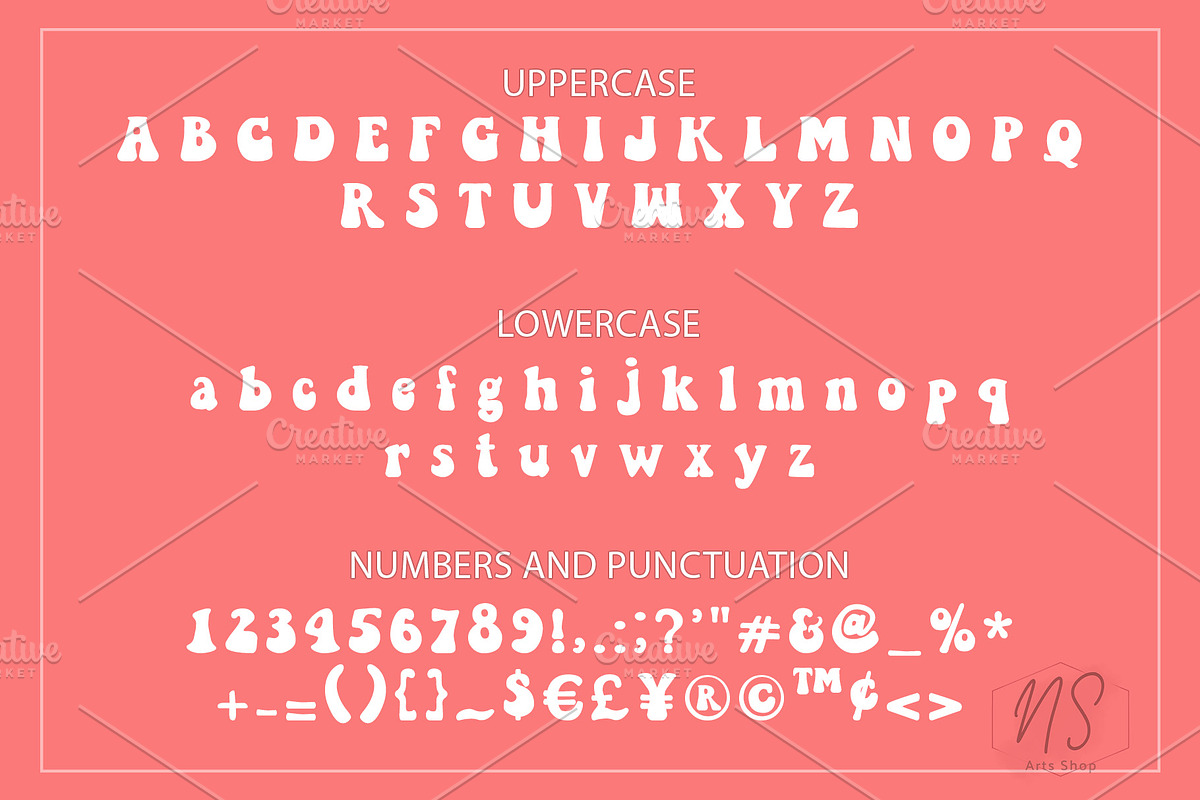 Retro font, Groovy font , Boho font, a Script Font by NS Arts Shop (Photo 3 of 5)