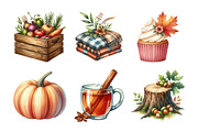 Watercolor Hand Drawn Autumn Clipart, an Illustration by Daily.Designs (Thumbnail 2 of 5)