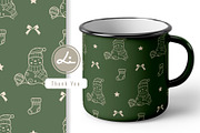 Winter line art snowman pattern, a Pattern Graphic by lindoet23 (Thumbnail 2 of 3)