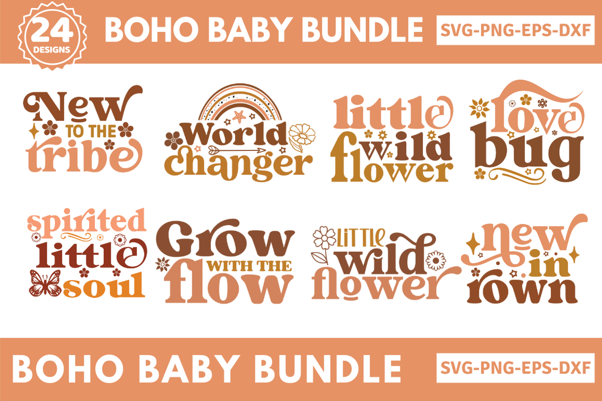 Boho Baby SVG Bundle, an Object Graphic by Design's Dark (Photo 1 of 5)