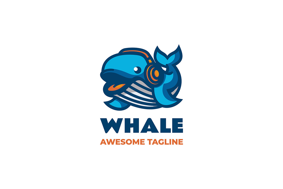 Whale Mascot Cartoon Logo, a Branding & Logo Template by Artnivora.Std